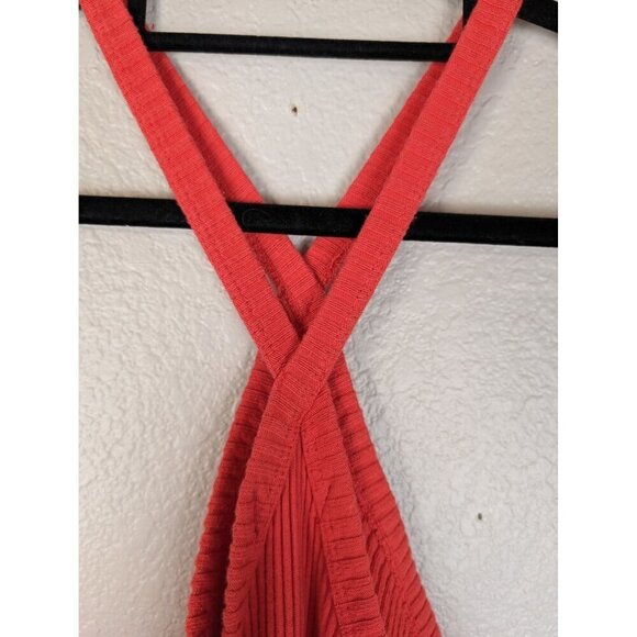 Anthropologie Red Ribbed Tank Top - Picture 6 of 8